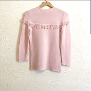 Pink fringe/tassel sweater
